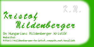 kristof mildenberger business card